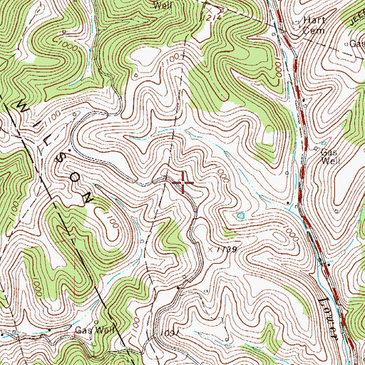 Topographic Map of Wilson Ridge, WV