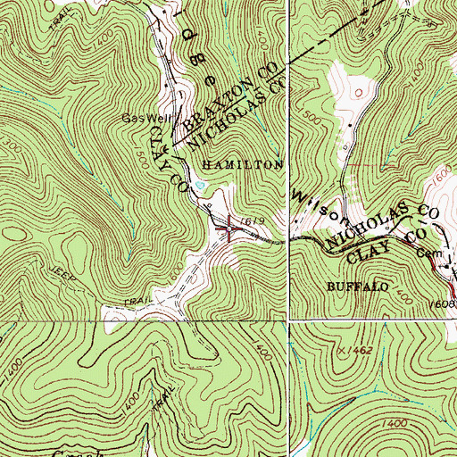 Topographic Map of Wilson Ridge, WV