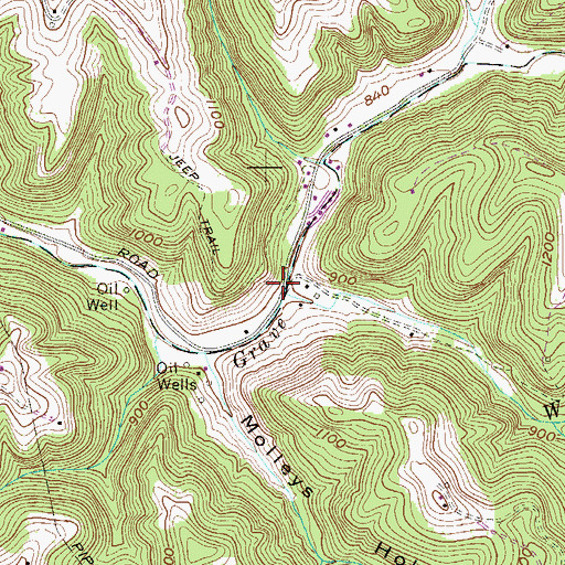 Topographic Map of Wilson Run, WV