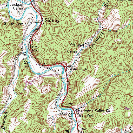 Topographic Map of Wilson School (historical), WV