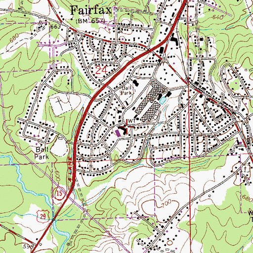Topographic Map of Fairfax Elementary School, AL