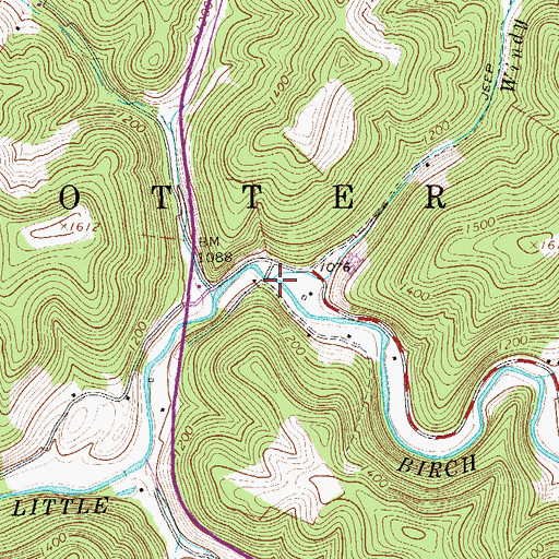 Topographic Map of Windy Run, WV