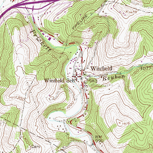 Topographic Map of Winfield School (historical), WV