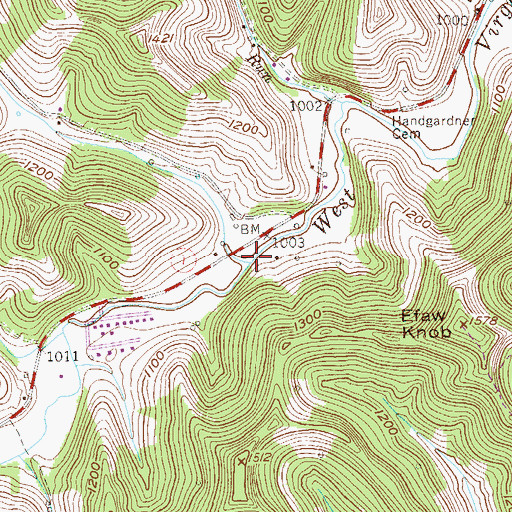 Topographic Map of Wise Run, WV