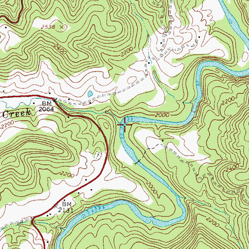 Topographic Map of Wolf Creek, WV