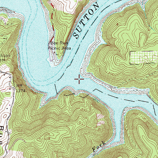 Topographic Map of Wolf Creek, WV