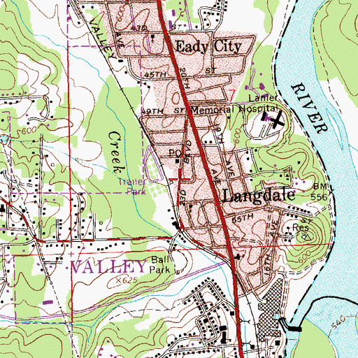 Topographic Map of Kingdom Hall of Jehovahs Witnesses, AL