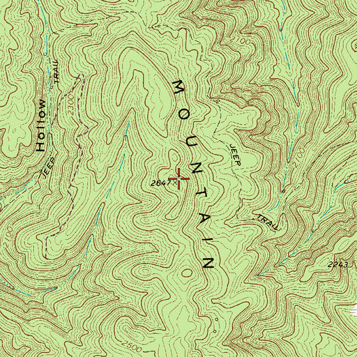 Topographic Map of Wolf Creek Mountain, WV
