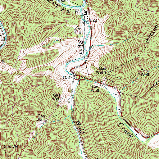 Topographic Map of Wolf Fork, WV