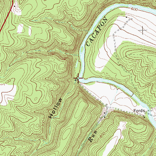 Topographic Map of Wolf Hollow, WV