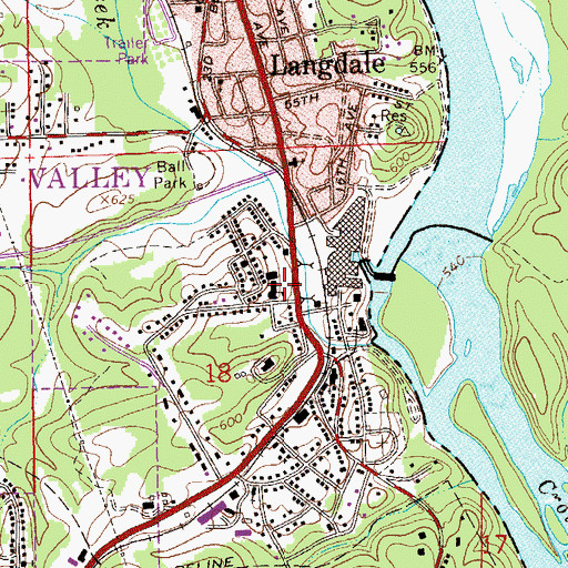 Topographic Map of Lafayette-Lanier Elementary School, AL