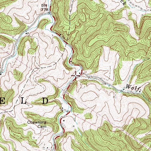 Topographic Map of Wolf Run, WV