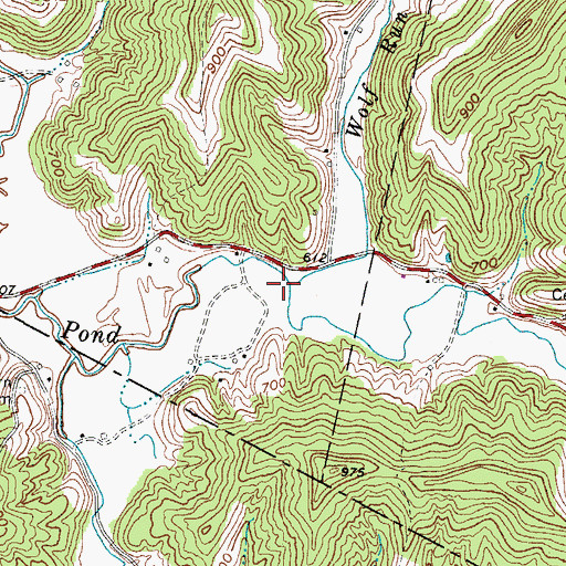 Topographic Map of Wolf Run, WV
