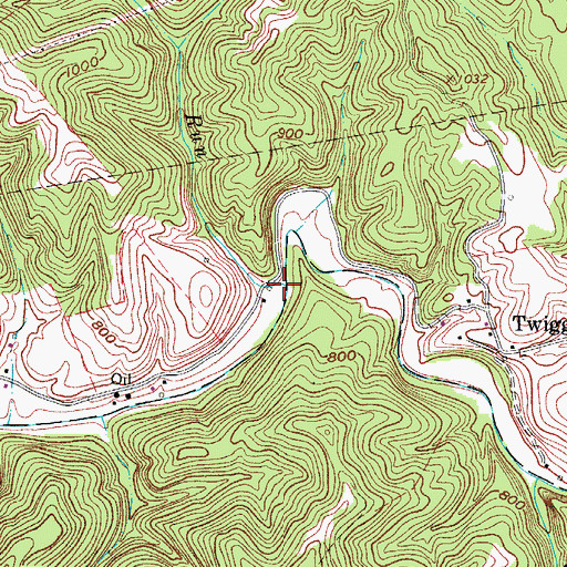 Topographic Map of Wolf Run, WV