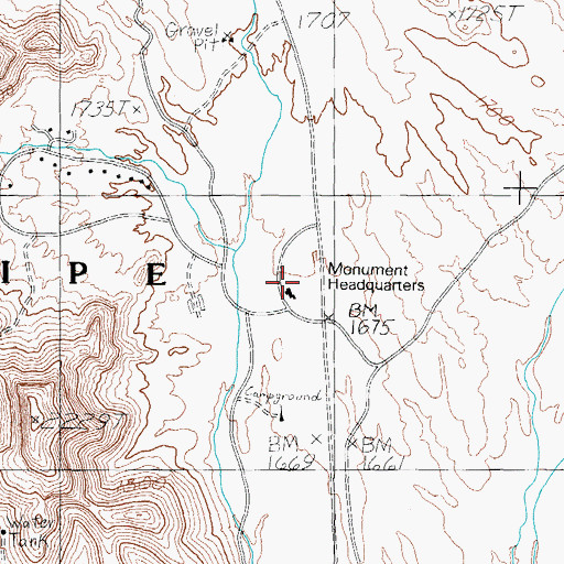 Topographic Map of Organ Pipe Cactus National Monument Visitors Center, AZ