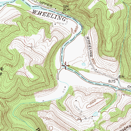 Topographic Map of Wolf Run, WV
