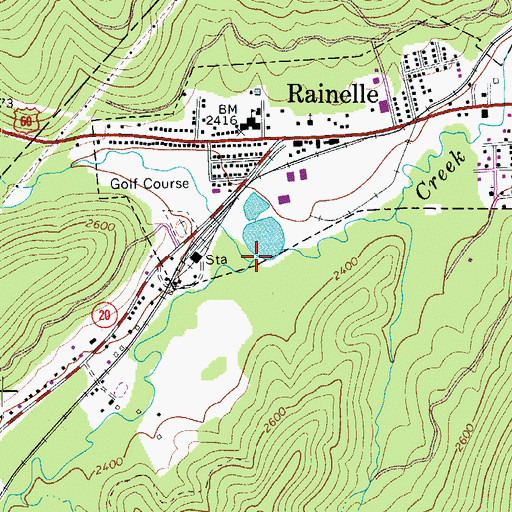 Topographic Map of Wolfpen Creek, WV