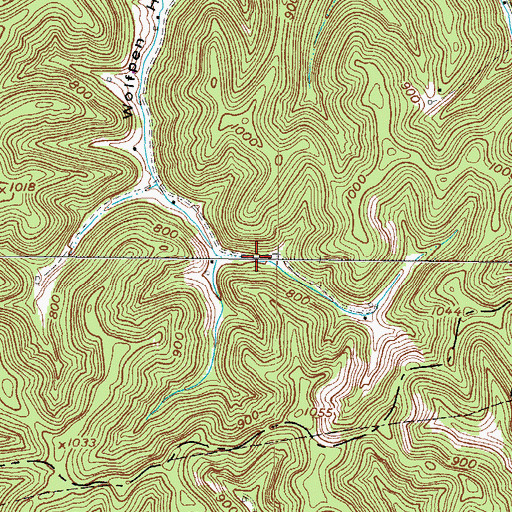 Topographic Map of Wolfpen Hollow, WV