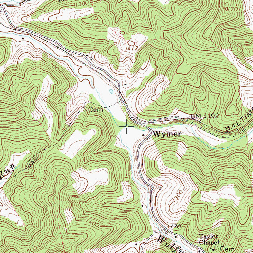 Topographic Map of Wolfpen Run, WV