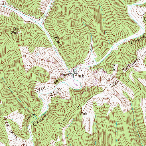 Topographic Map of Wolfpen Run, WV