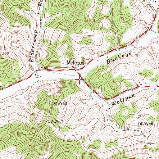 Topographic Map of Wolfpen Run, WV