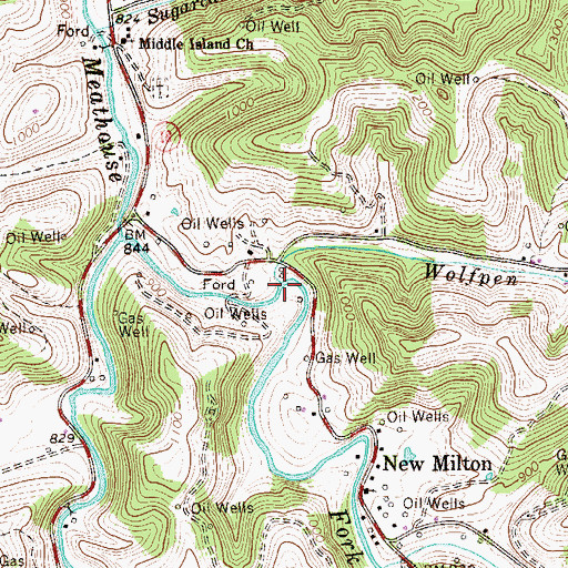 Topographic Map of Wolfpen Run, WV