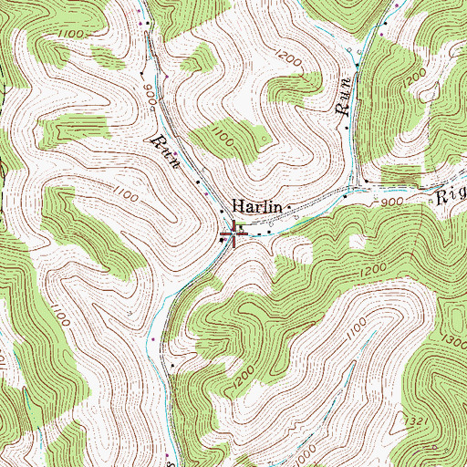 Topographic Map of Wolfpen Run, WV