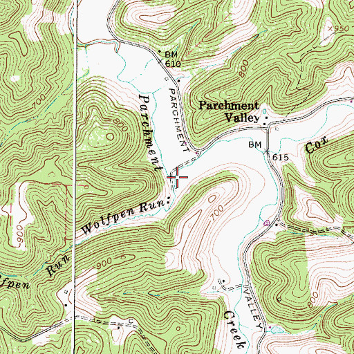 Topographic Map of Wolfpen Run, WV