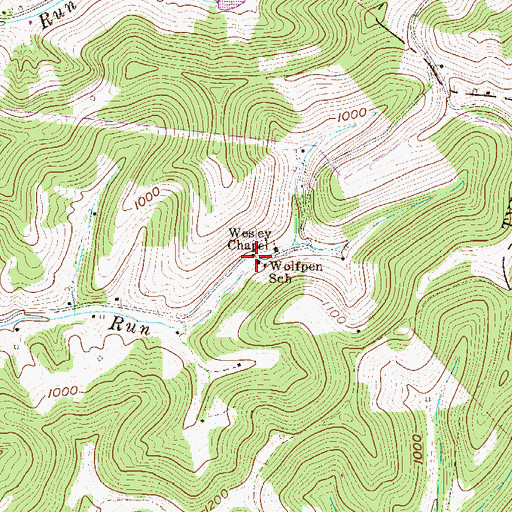Topographic Map of Wolfpen School (historical), WV