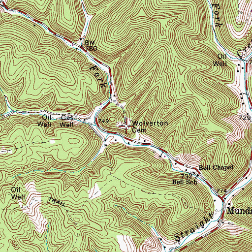 Topographic Map of Wolverton Cemetery, WV