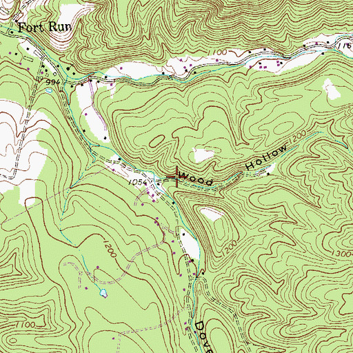 Topographic Map of Wood Hollow, WV