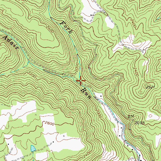 Topographic Map of Woodall Fork, WV