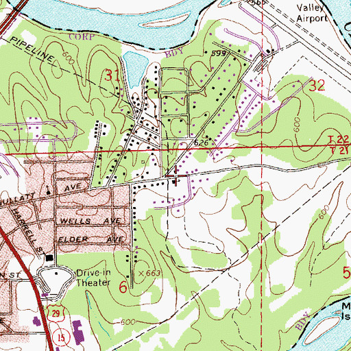 Topographic Map of Shawmut Christian Church, AL