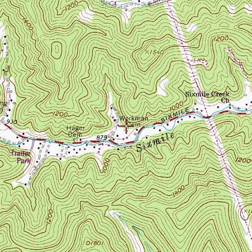 Topographic Map of Workman Cemetery, WV