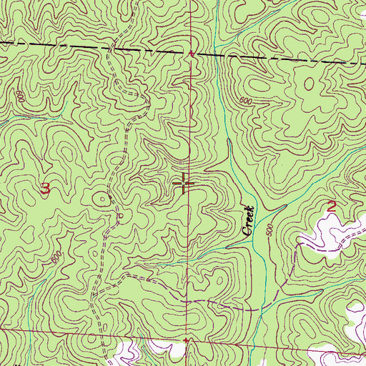 Topographic Map of Bluegut Creek Gas Field, AL