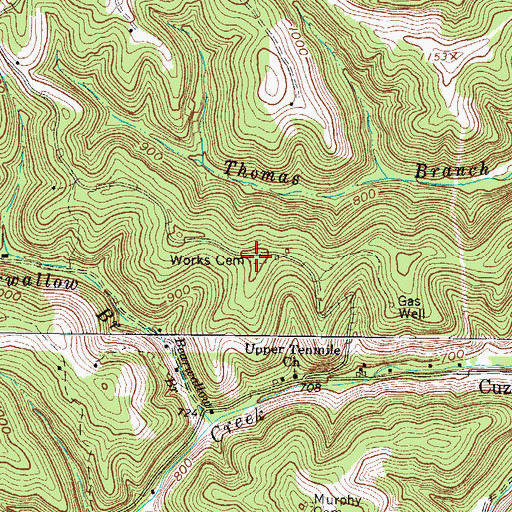 Topographic Map of Works Cemetery, WV