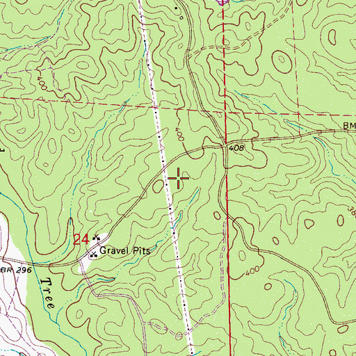 Topographic Map of Board Tree Branch Gas Field, AL