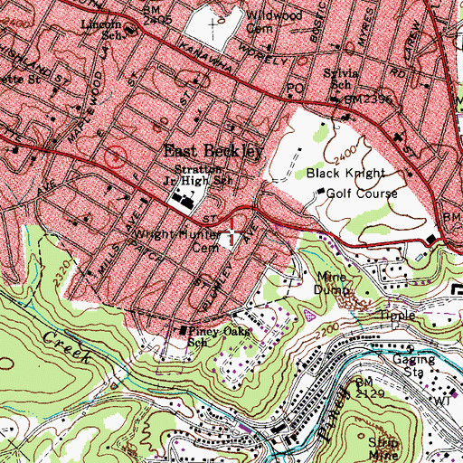 Topographic Map of Wright Hunter Cemetery, WV