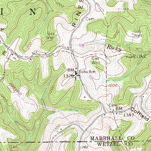 Topographic Map of Yoho School (historical), WV
