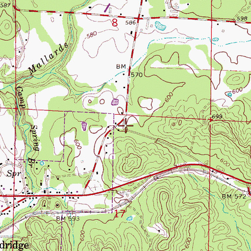 Topographic Map of Eldridge Gas Field, AL