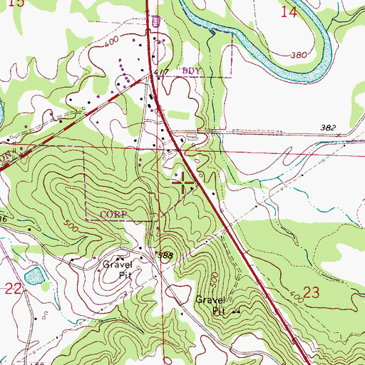 Topographic Map of Hamilton Gas Field, AL