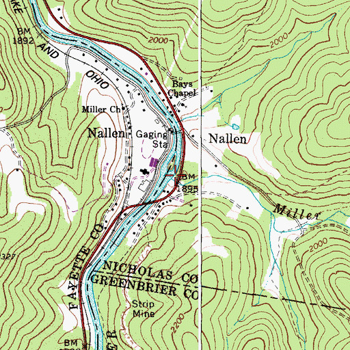 Topographic Map of Youngs Creek, WV