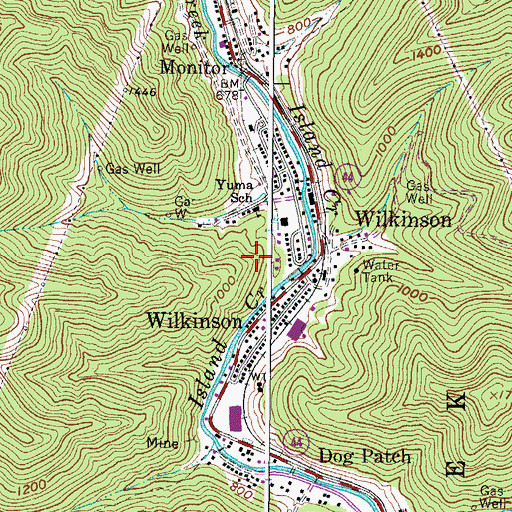 Topographic Map of Yuma School (historical), WV