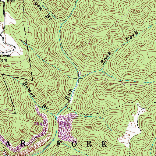 Topographic Map of Zack Fork, WV