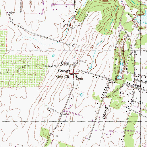 Topographic Map of Zion Church, WV