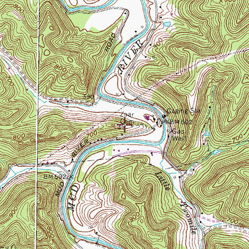 Topographic Map of Zoar Cemetery, WV