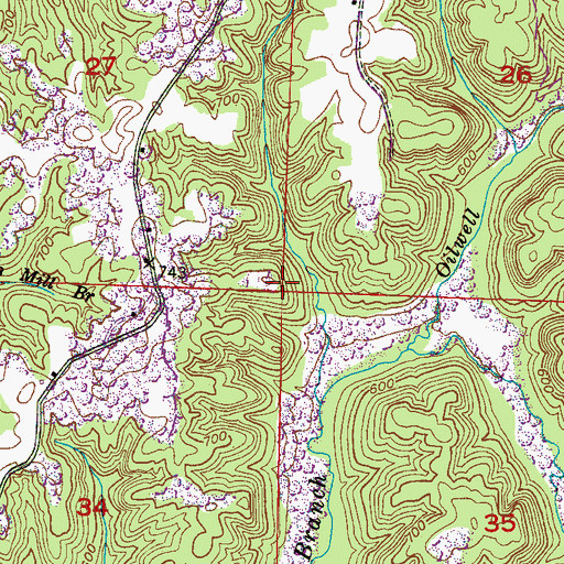 Topographic Map of Pilot Hill Gas Field, AL