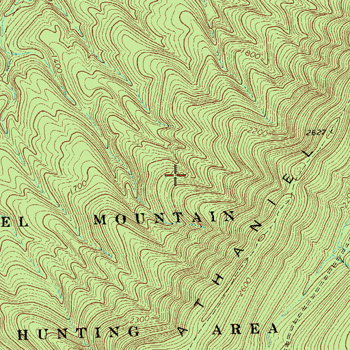 Topographic Map of Nathaniel Mountain Wildlife Management Area, WV