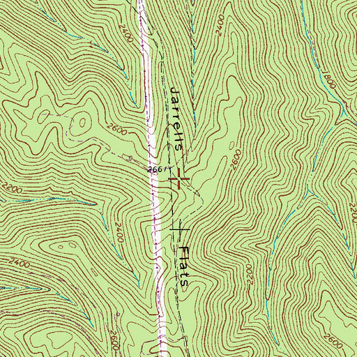 Topographic Map of Jarrells Flats, WV