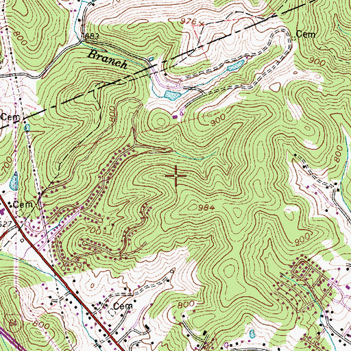 Topographic Map of Bradford Landing, WV